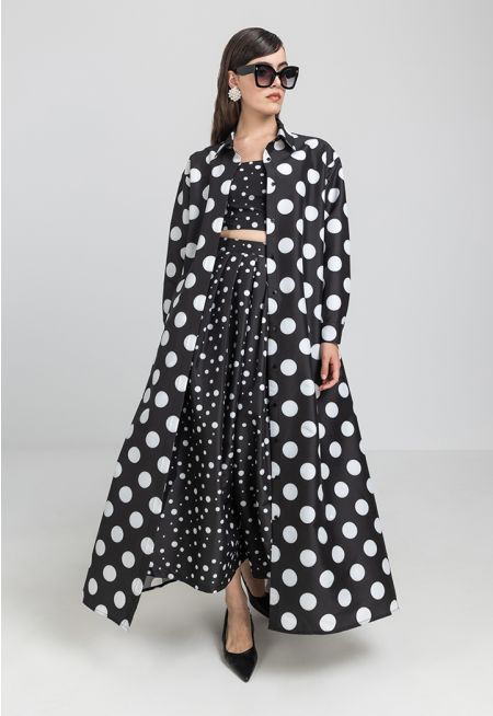 Polka Dot Belted Shirt Dress