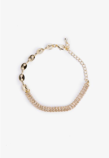 Sparkling Embellished Baguette Crystal Bracelet