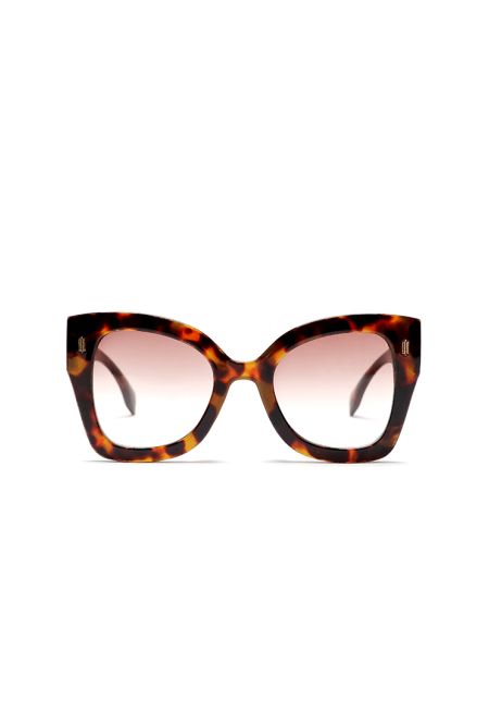 Oversized Tinted Frame Wide Temple Sunglasses -Sale