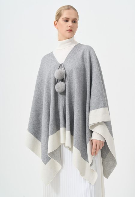 Two Toned Asymmetrical Poncho