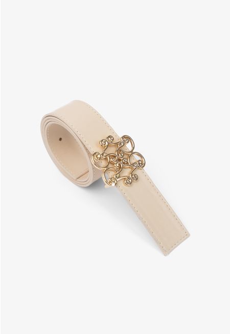 Metal Emblem Solid Belt
