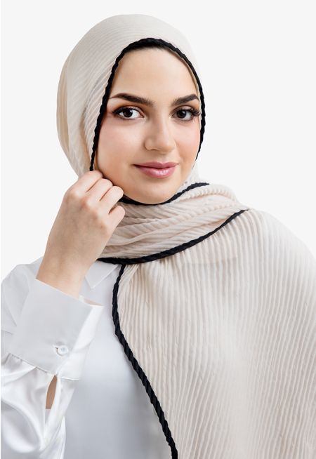 Two Toned Electric Pleated Hijab
