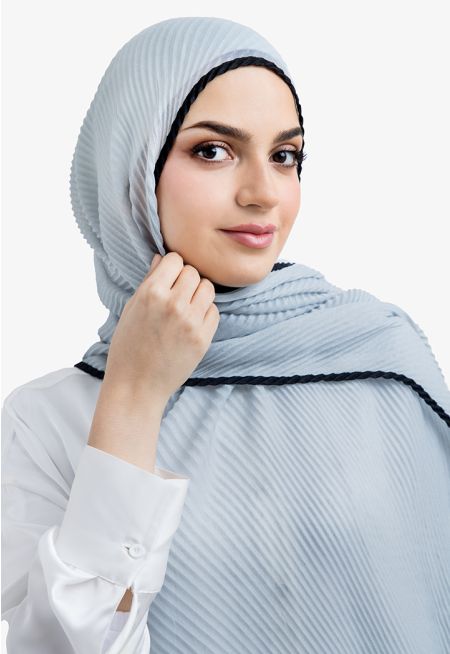 Two Toned Electric Pleated Hijab