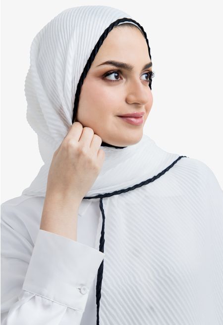 Two Toned Electric Pleated Hijab