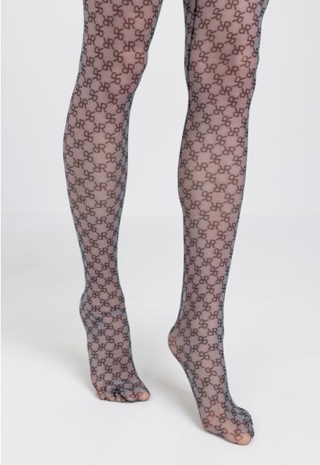 Printed Monogram Mesh Leggings