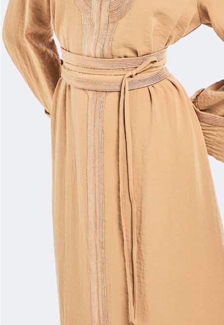Lace Embellished Tie Belt
