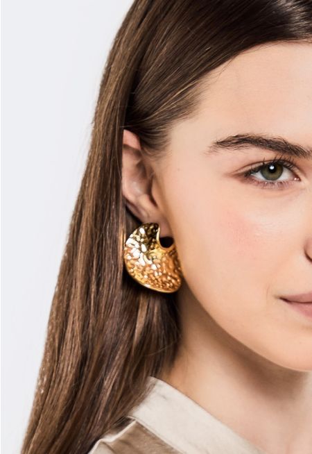 Hammered Curved Earrings