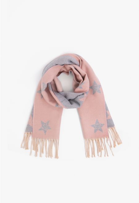 Star Patterned Printed Scarf