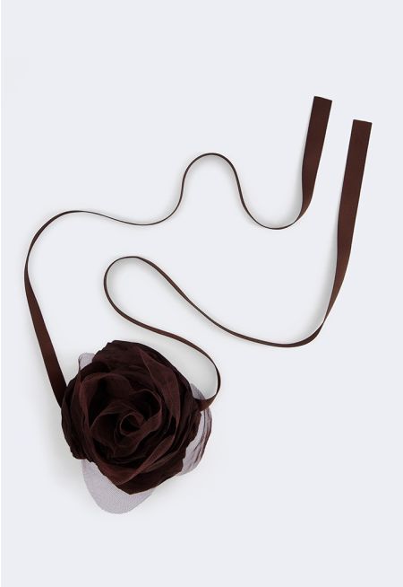 Solid 3D Flower Neck Tie