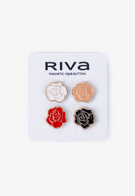 Floral Metallic Magnetic Pin
