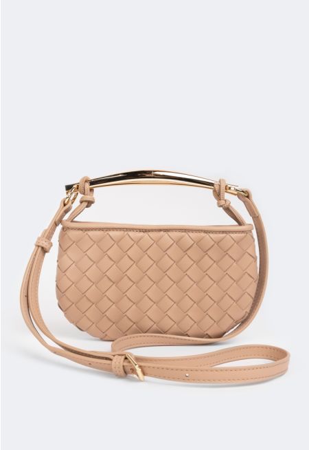 Solid Intricate Crossbody Bag