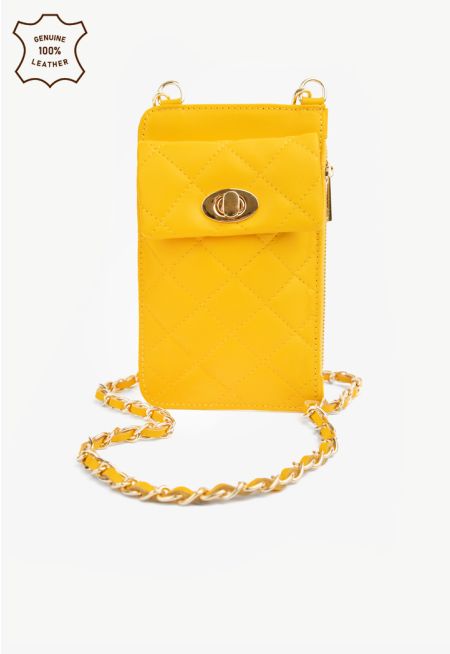 Solid Quilted Crossbody Bag