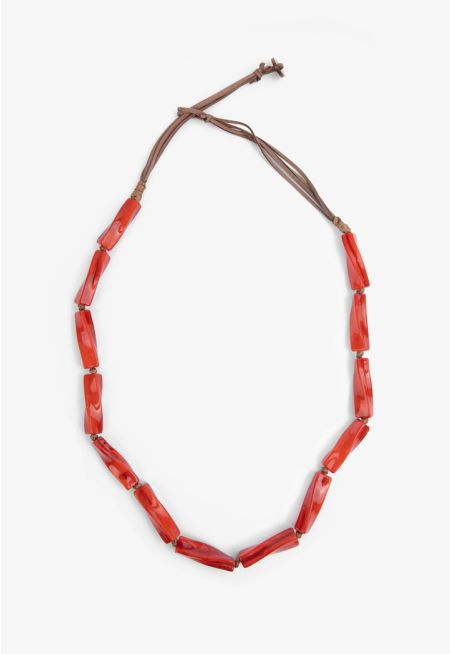 Marble Beads Embellished Necklace