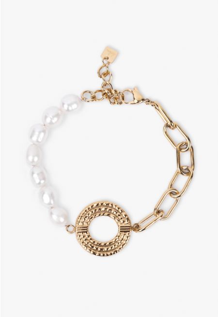 Hammered Link Chain Bracelet