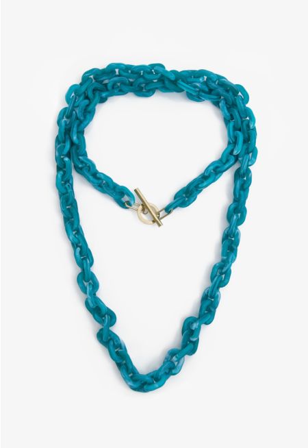 Vibrant Marble Chain Necklace
