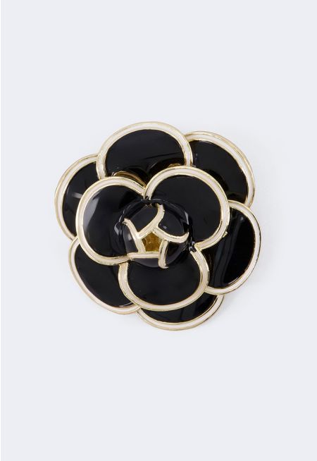Enamel Camellia Brooch