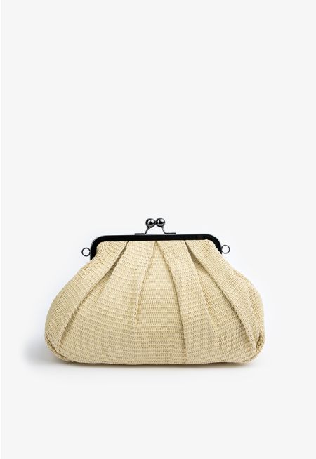 Large Pleated Crossbody Clutch