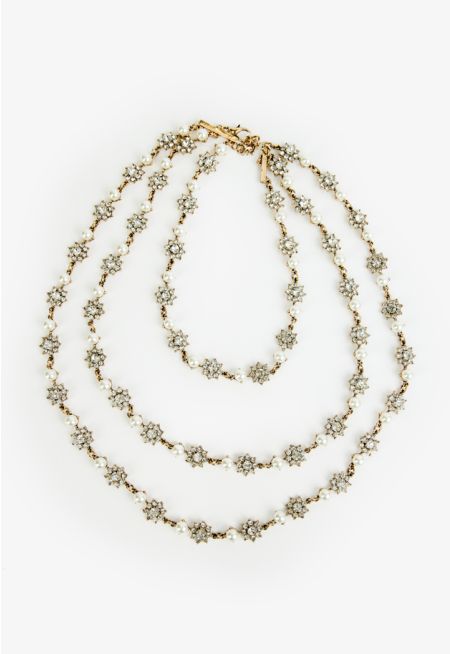 Multistring Embellished Necklace