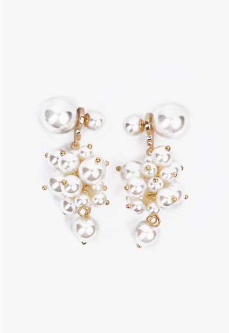 Faux Pearls Embellished Earrings