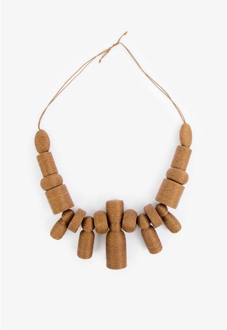 Earthy Thread Wrapped Necklace