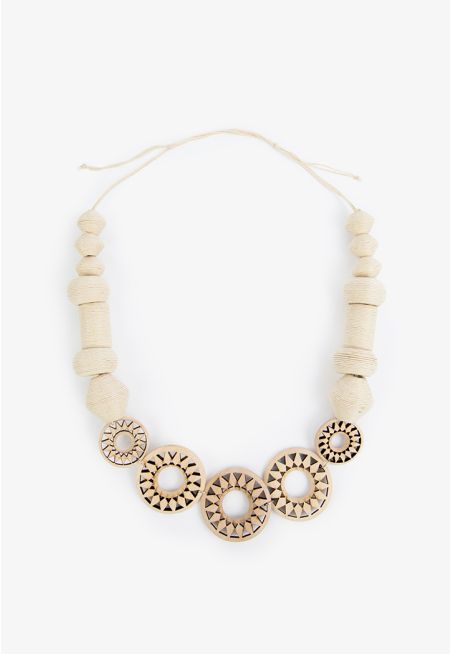 Geometrical Thread Wrapped Necklace
