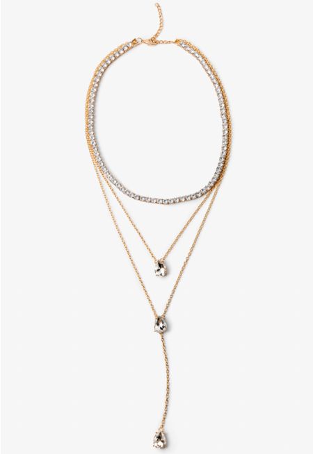 Crystal and Rhinestones Embellished Necklace