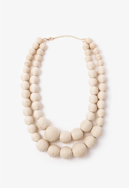 Circular Chunky Thread Wrapped Necklace