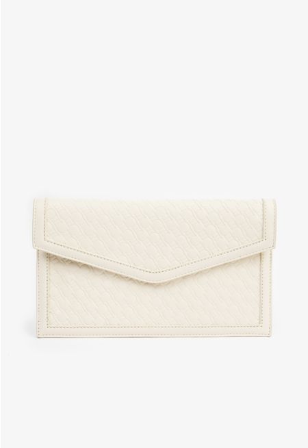 Solid Textured Monogram Pouch