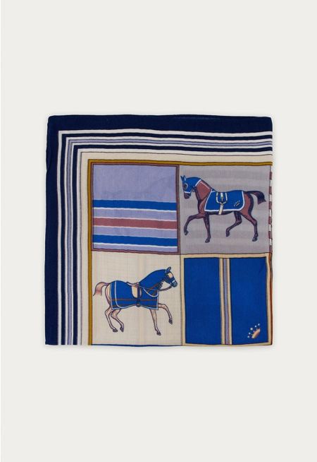 Horse Design Small Scarf 65*65 Cm