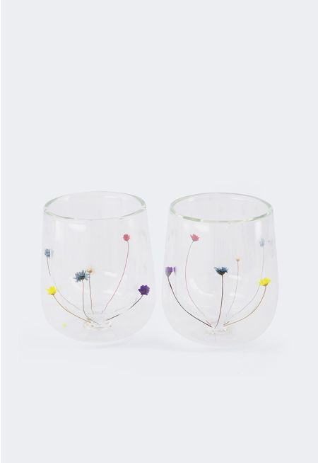 Glass Tumbler Set Of 2 Pcs