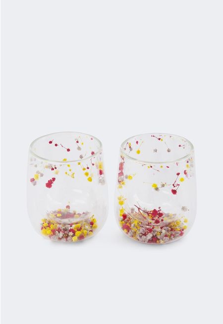 Glass Tumbler Set Of 2 Pcs
