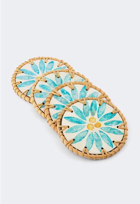 Round Rattan Coaster 4 Pcs