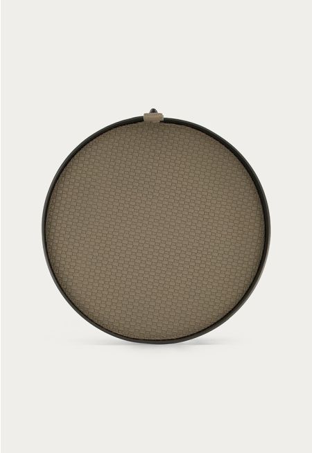 Round Tray With Leather Details