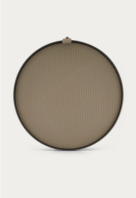 Round Tray With Leather Details