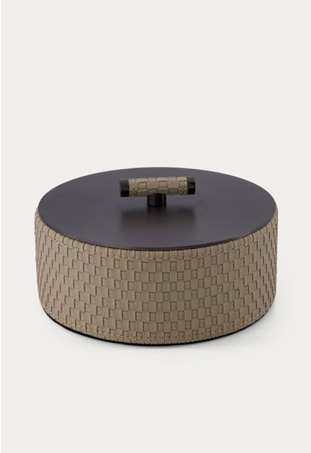 Storage Box with Lid And Leather Details