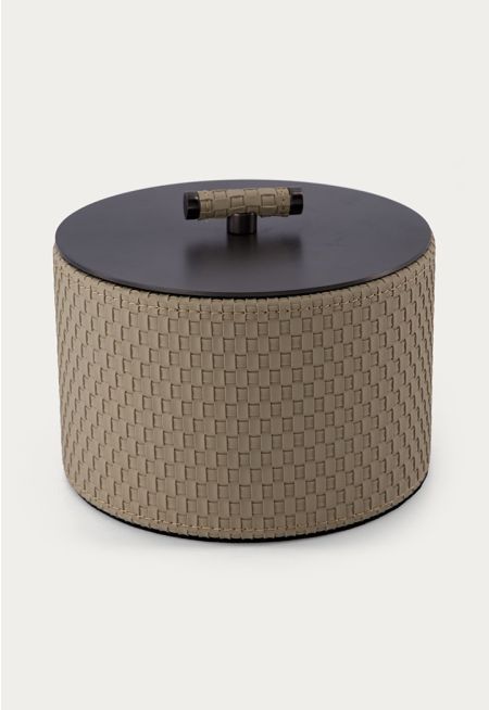Storage Box with Lid And Leather Details