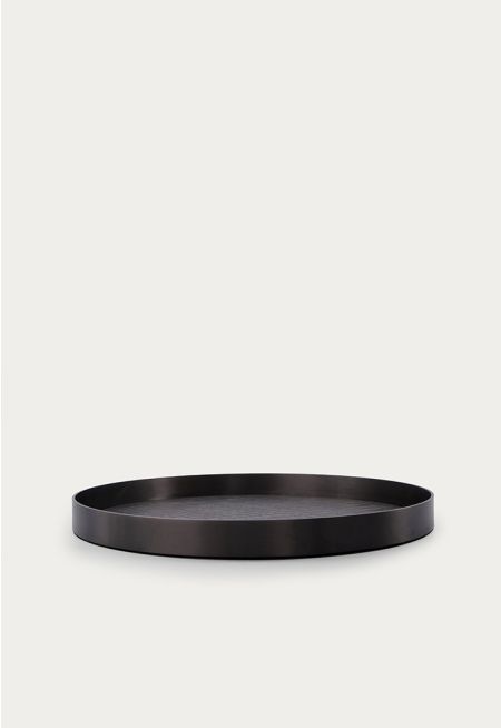 Stainless Steel & Leather Tray