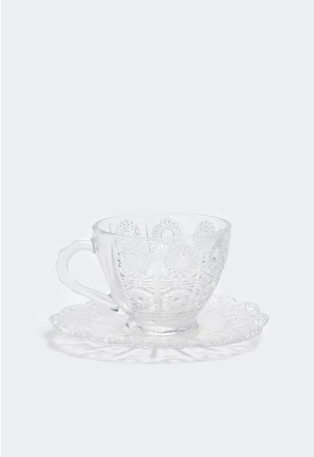 Transparent Coffee cup and Saucer (2 Pcs)