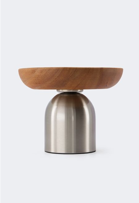 Wooden Bowl With Steel Stand 