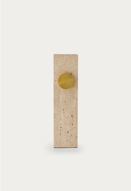Travertine & Aluminum Vase