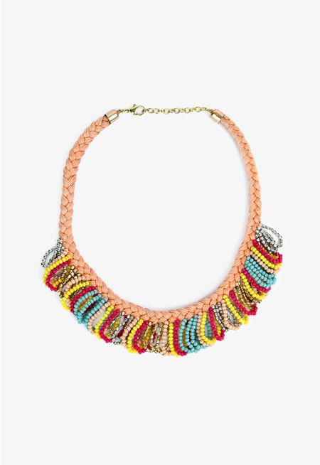 Colorful Braded Beaded Necklace