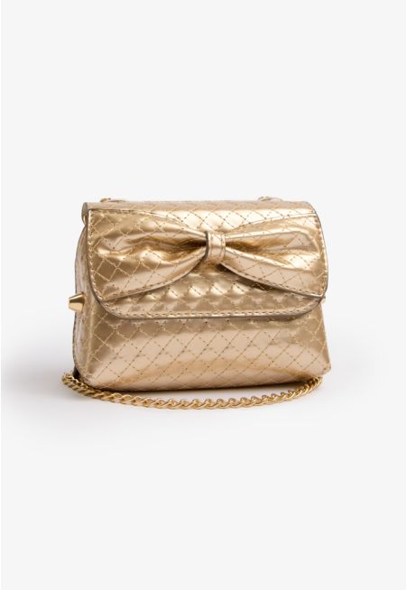 Quilted Bowed Crossbody Bag