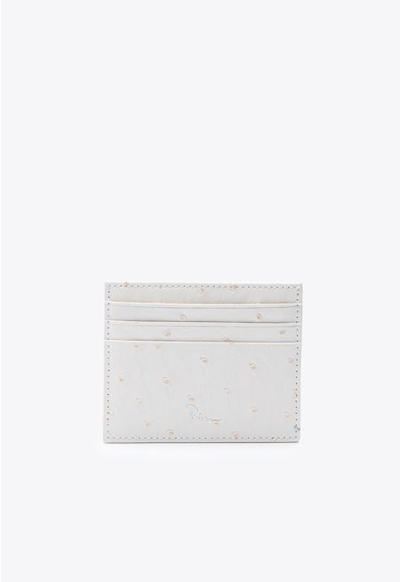 Textured Ostrich Print Card Holder