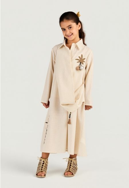 Playful Palm Lurex Dress