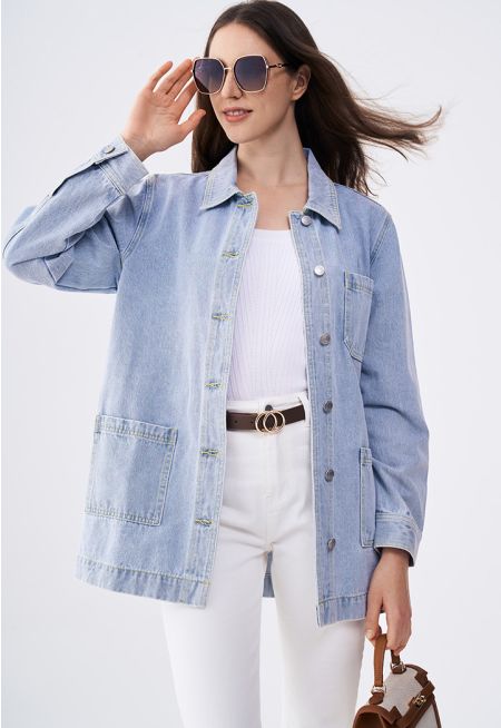 Multi-Pocket Denim Jacket