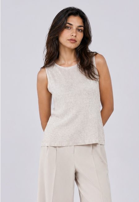 Solid Knitted Sleeveless Top