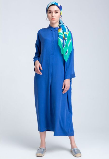 Drop Shoulder Jersey Long Dress