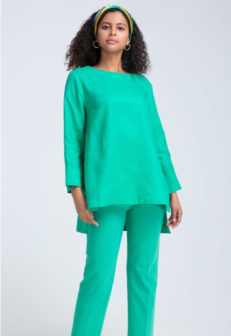 Solid Basic Top With Slit Sides -Sale