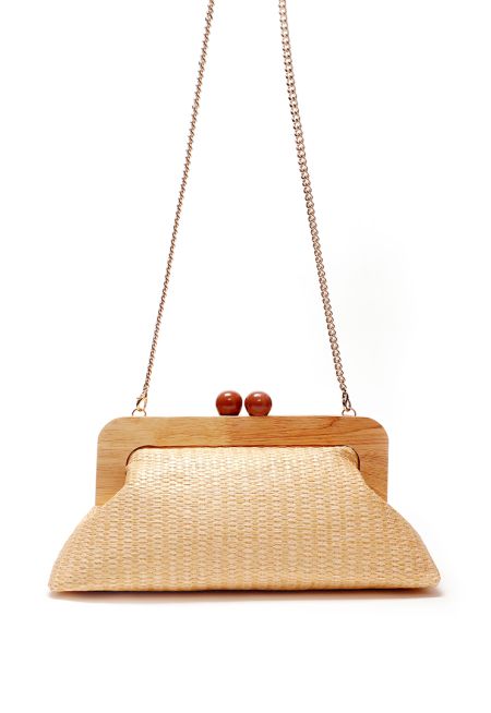 Basket Weave Kiss Lock Handbag -Sale