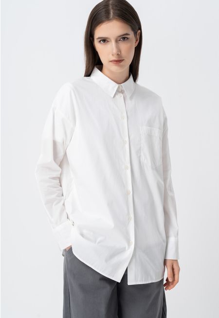 Drop Shoulder Oversized Solid Shirt